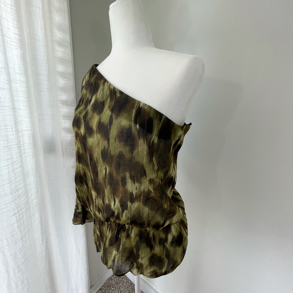 Anthropologie DREW Grass one sleeve Blouse Top - Picture 4 of 7